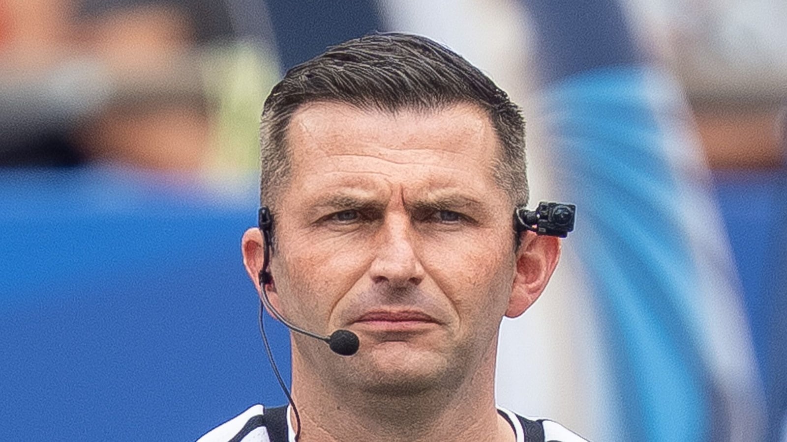 Referee Michael Oliver, who took charge of the Manchester derby, pictured at the 2026 World Cup.